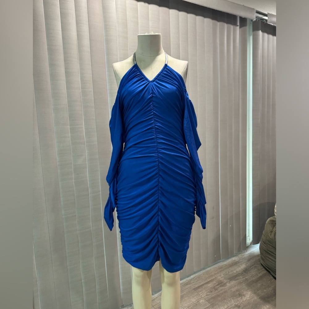 🍒🌸BOUTIQUE collar blue dress ✨